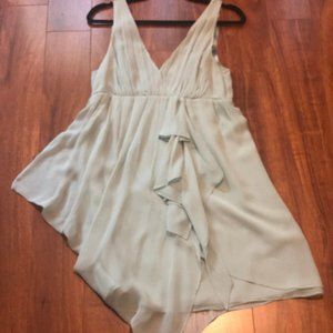Alice + Olivia, Sage Green Drape Cocktail Dress